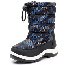 Kids Boys Cold Weather Snow Boots : Blue/black, Size : 1.5 M US Little Kid