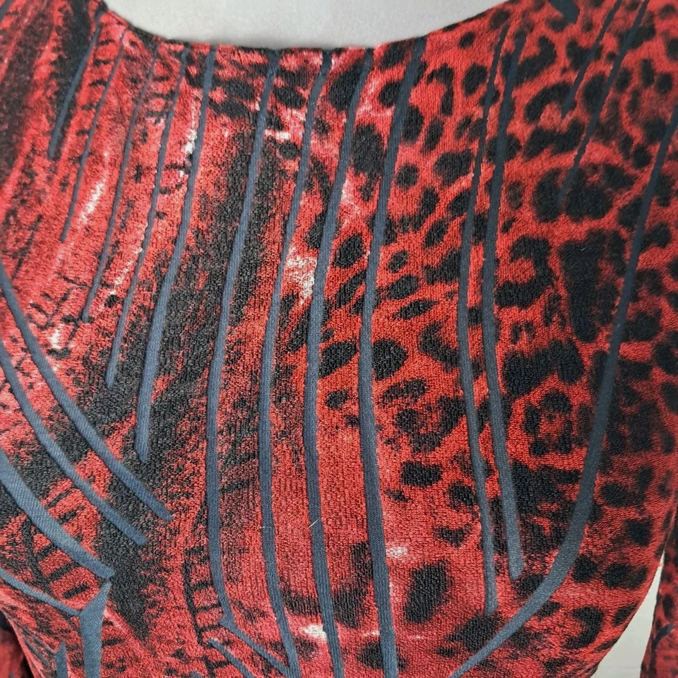 Top De Colección Y2K Terciopelo Burnout S Estampado Animal Mixto Asimétrico Hada Capricho Foto 4 de 4