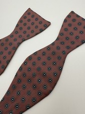 1960s Vintage Bowtie Mens Butterfly Self-Tie Bow Necktie Polka Dot Silk 279346