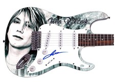 Goo Goo Dolls Johnny Rzeznik  Signed Custom Graphics Photo Guitar ACOA