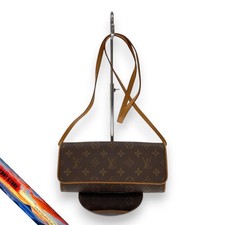 Borsa a tracolla Louis Vuitton Pochette Twin GM Monogram Canvas PVC marrone