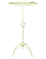 Tisch Gartentisch Beistelltisch Metall Im Antik-Stil Creme Weiss Shabby Chic