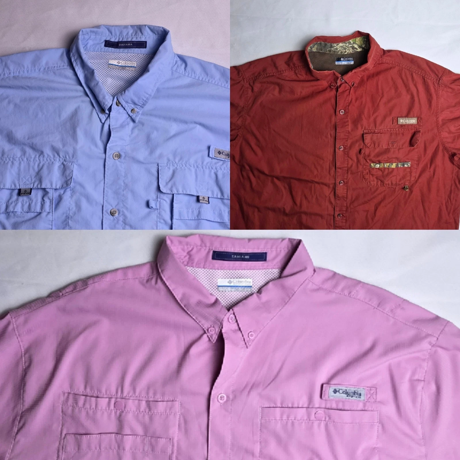 Columbia PFG Fishing Shirts Set Of 3 Mens 2XL Short Sleeve Gorpcore