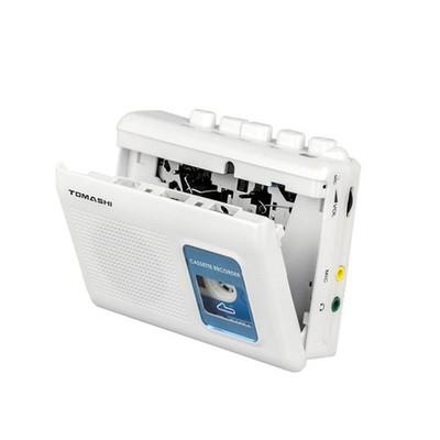 TOMASHI Portable Cassette Player Tape Recorder with Built-in white 