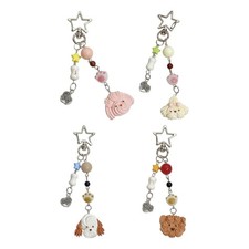Resin Dog Bead Pendant for Camera and Smartphone Styling Colorful Keychain Charm