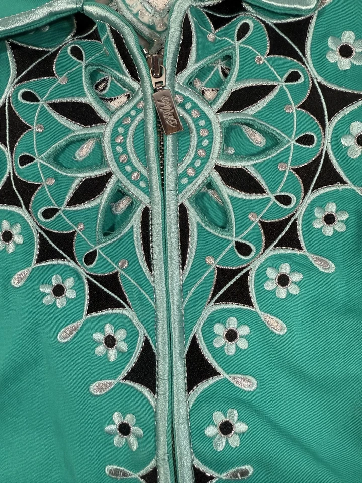 Chaqueta Artística Usable Bob Mackie Para Mujer XL De Colección Bordada Bohemia Boho Chic Foto 2 de 4