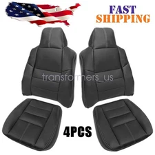 Driver & Passenger Bottom & Top Seat Cover Black For 2008-2010 Ford F250 F350