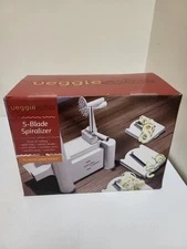 5 Blade Veggiespize Spiralizer - Vegetable Spiral Slicer Peeler - White