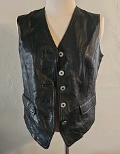 The Limited Women MEDIUM Black Leather-Front Vest. Minimalist Moto Goth