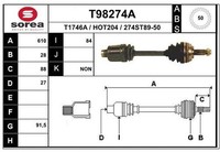 EAI Antriebswelle Vorne Links 610Mm FüR Honda Cr-V I 2.0 95-02