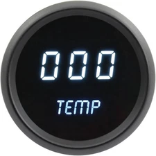 JEGS 41411 Water Temperature Gauge LED Digital [Black Face, White Numbers]