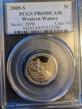 2005-S 5C Western Waters (Proof) Jefferson Nickel, PCGS Graded, PR69, DCAM
