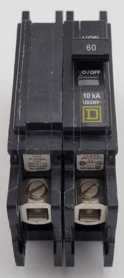 Square D QOU260 60A 2-Pole DIN Rail/Unit/Panel Mount Circuit Breaker USED