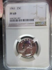 1961 25c Washington Quarter Graded NGC PF69 #6582382-007