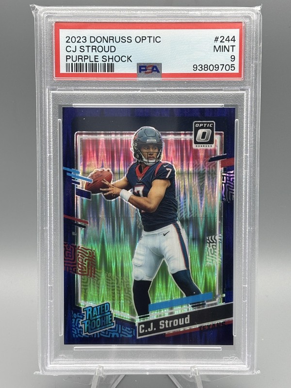 2023 Donruss Optic #244 C.J. Stroud Purple Shock PSA 9