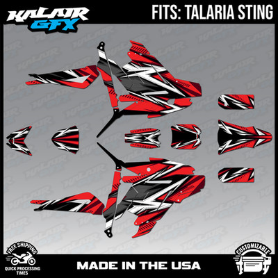 Graphics Kit for Talaria-Sting Electric Bike Shred - Red