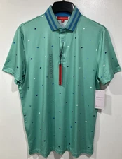 Redvanly Performance Golf Polo Mens Medium Blue Green Pool