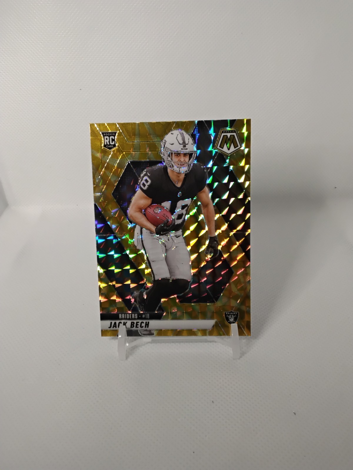 2025 Panini Mosaic Jack Bech #349 RC Reactive Yellow Las Vegas Raiders