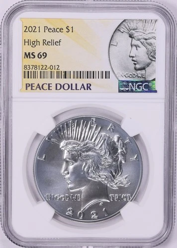 2021 Peace Silver Dollar $1 High Relief 100th Anniversary NGC MS 69 (122)