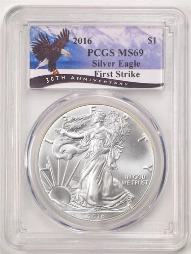 2016 1oz 30th Anniversary American Eagle MS69 PCGS 33592291 First Strike