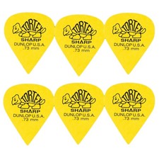 Dunlop Tortex Sharp Guitar Picks 412 Yellow .73mm 6 Pack