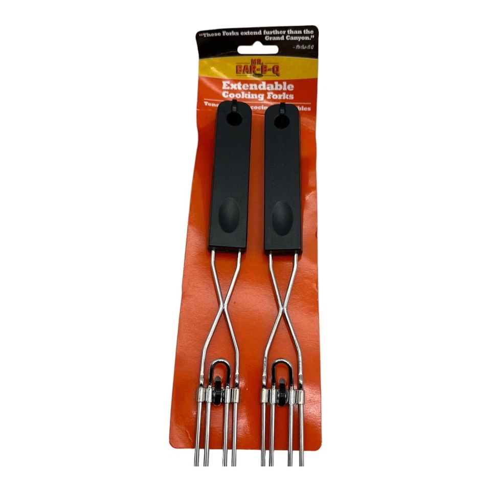 Mr. Bar-B-Q 2Pc Extendable Cooking Forks Marshmallows S’mores Hot Dogs 23”-31.5” - Image 2 of 4