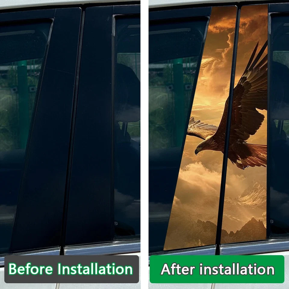 Pegatinas impermeables para auto Soaring Bald Eagle pilar B para Audi BMW Mercedes Foto 4 de 4