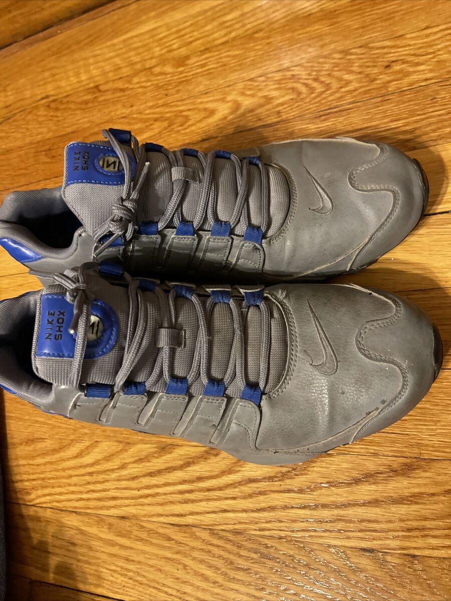 Nike Shox NZ Leather Grey Blue Running Shoes 378341-014 Nike Shox NZ Leather Grey Blue Running Shoes 378341-014