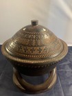 BOWL & LID WOOD CARVED ROUND DISPLAY similar to Ethiopian Gurage serving bowl — photo 3