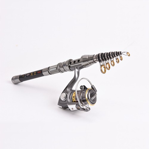 7.9ft Telescopic Fishing Rod Reel Combo Full Kit Carbon Fiber Rod Pole+Line&Bag - Picture 4 of 13