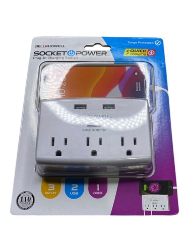 Bell Howell Socket Power Plug-In Charging Station - 第 1/2 張圖片