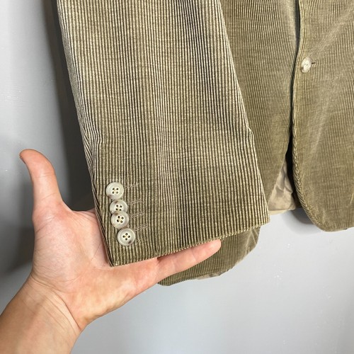Luigi Bianchi Sartoria Mens Khaki Cotton/Cashmere Corduroy Suit Jacket Size IT48 - Picture 11 of 24