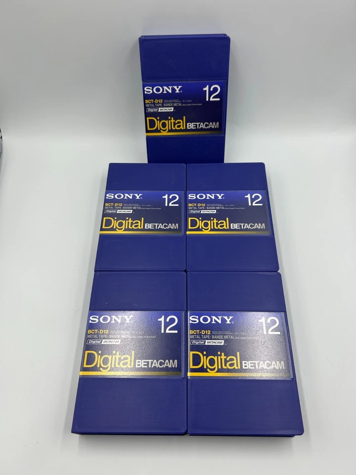 Lote de 5 cintas metálicas de video betacámara digital Sony BCT-D12 casete meta hecho en Japón Foto 3 de 4