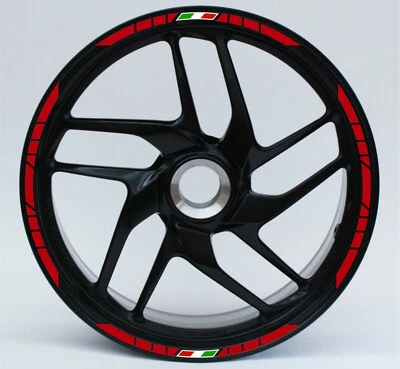 DUALCOLORSTAMPE Adesivi cerchi ruote moto 17 POLLICI strisce stickers cerchioni strips - D0024