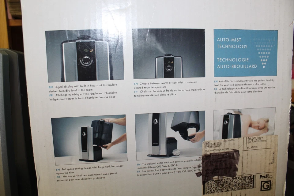 BONECO 7142 Ultrasonic Warm or Cool Mist Humidifier - Black/Gray/Silver - Image 3 of 4