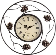SPI Home Pinecone Wall Clock, White, 2.5" x 12.5" x 12.5"