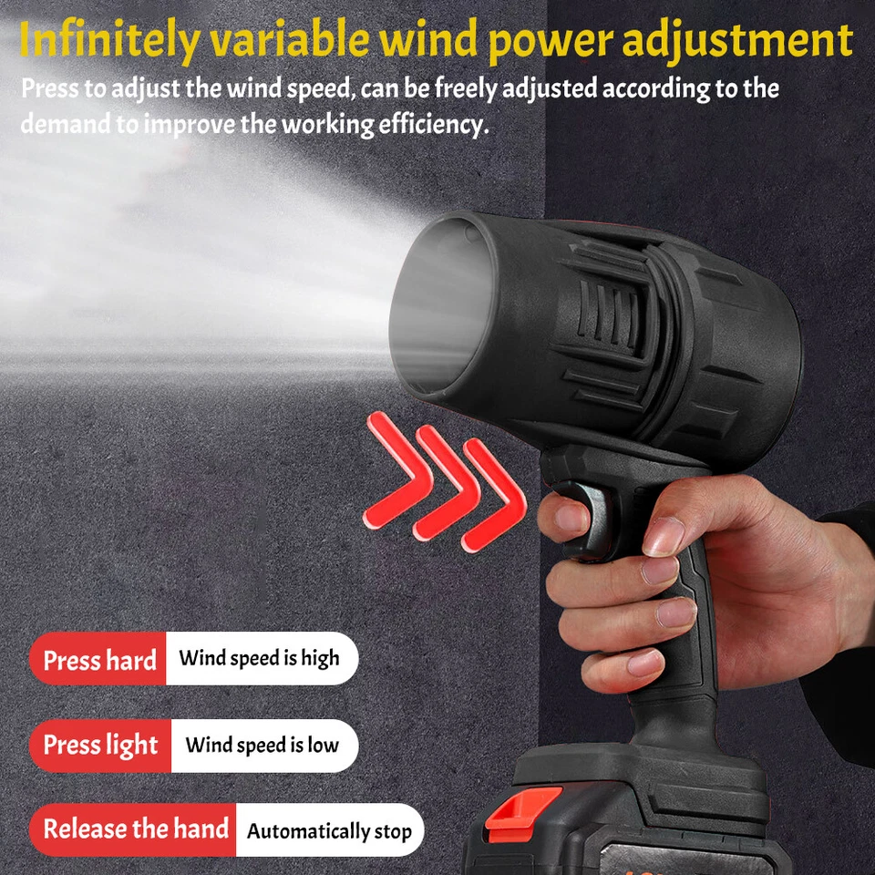 Turbo Blower Cordless Super Power Mini Air Duster For Car Drying Cleaning Fan US - Image 4 of 4