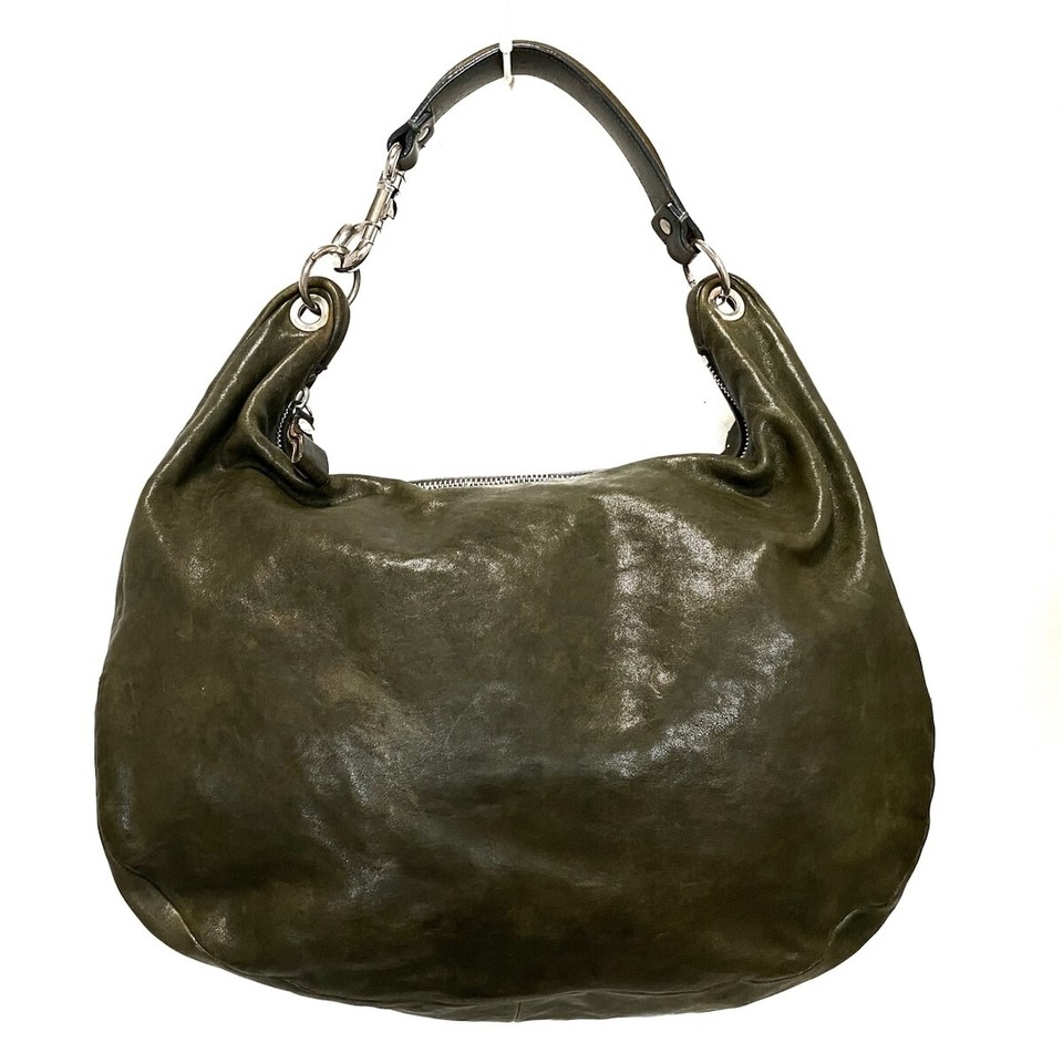 Auth JIMMY CHOO Zodiac Gray Silver Leather Shoulder Bag eBay