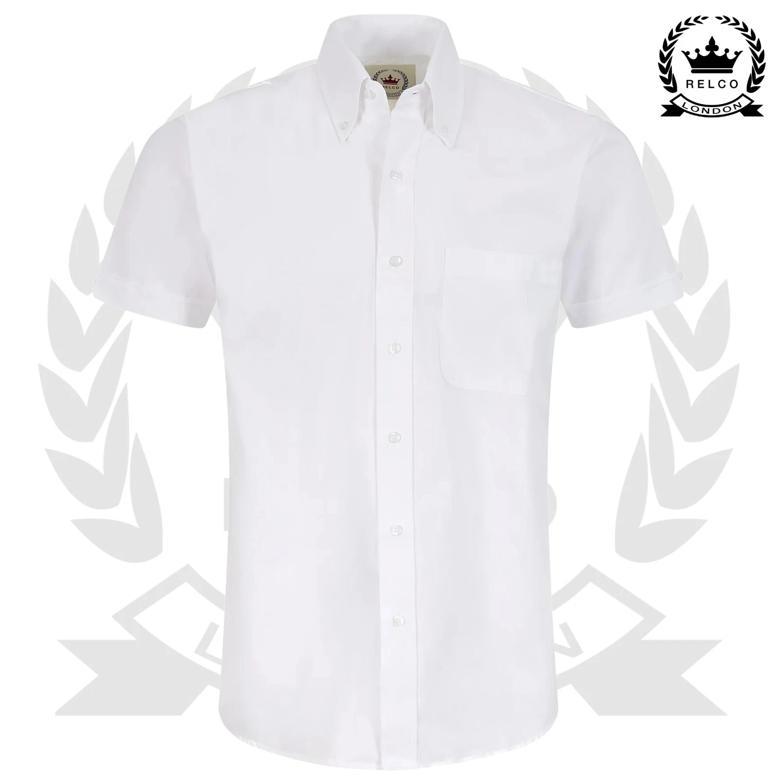 Relco Mens Oxford Cotton Shirt In White Short Sleeve Button Down Collar Retro
Opens in a new window