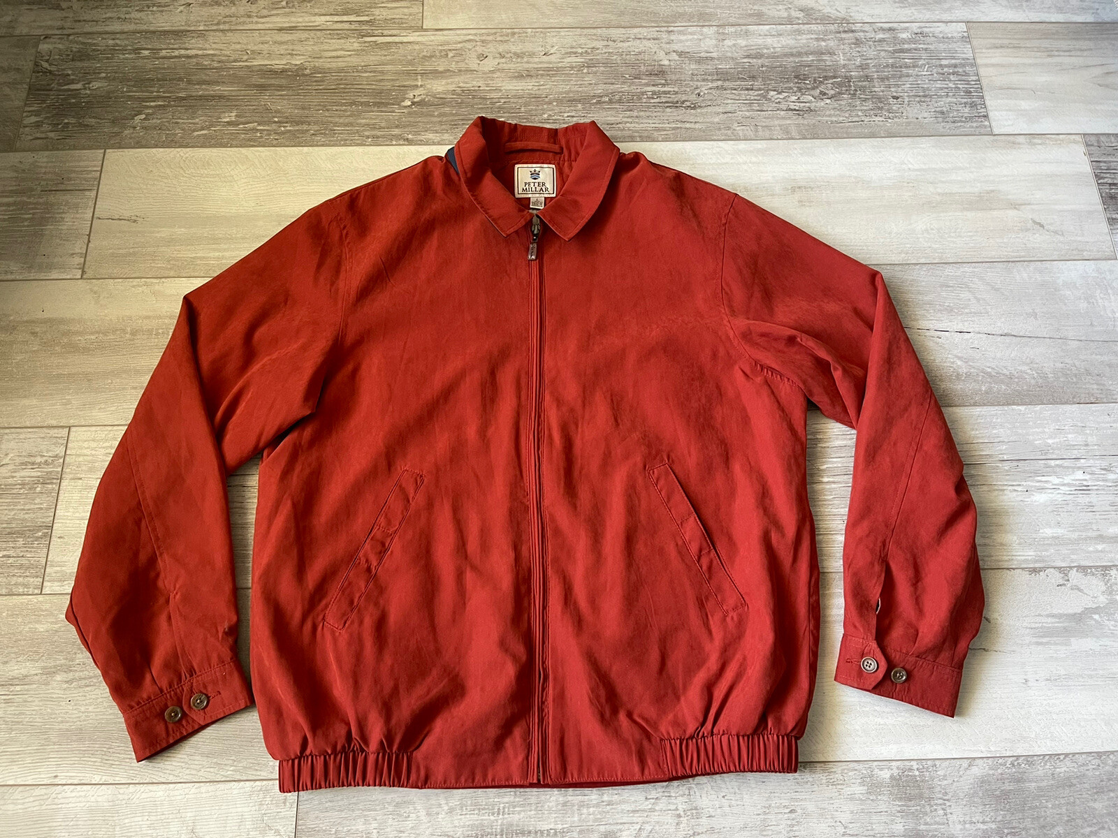 PETER MILLAR Bomber Jacket Coat Burnt Orange Men'… - image 1