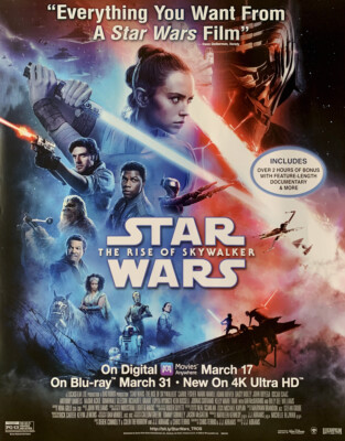 STAR WARS THE RISE OF SKYWALKER DVD MOVIE POSTER
