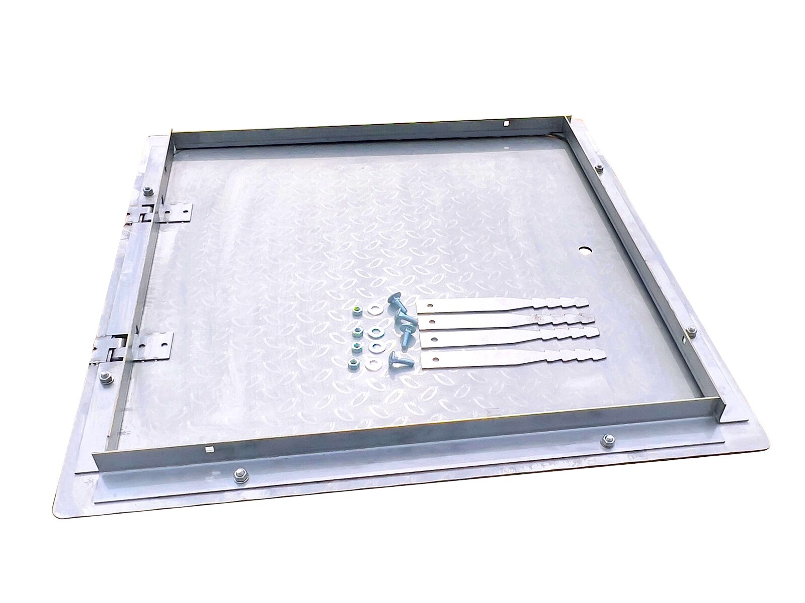 Edelstahl Schachtabdeckung 600x800mm EN124 A15 - Auspflasterbar Mit Stoßdämpfern