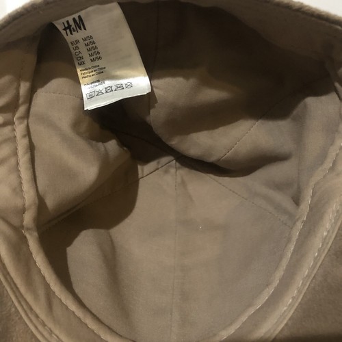 LOT of 2 H&M Unbranded Caps Women’s Hat SZ M Brown Khaki Suede Polyester Cotten - Picture 3 of 8