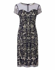 Joanna Hope sequin shift dress silver blue size 16