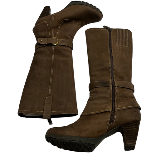 Blondo Knee High Heeled Boots Aqua 