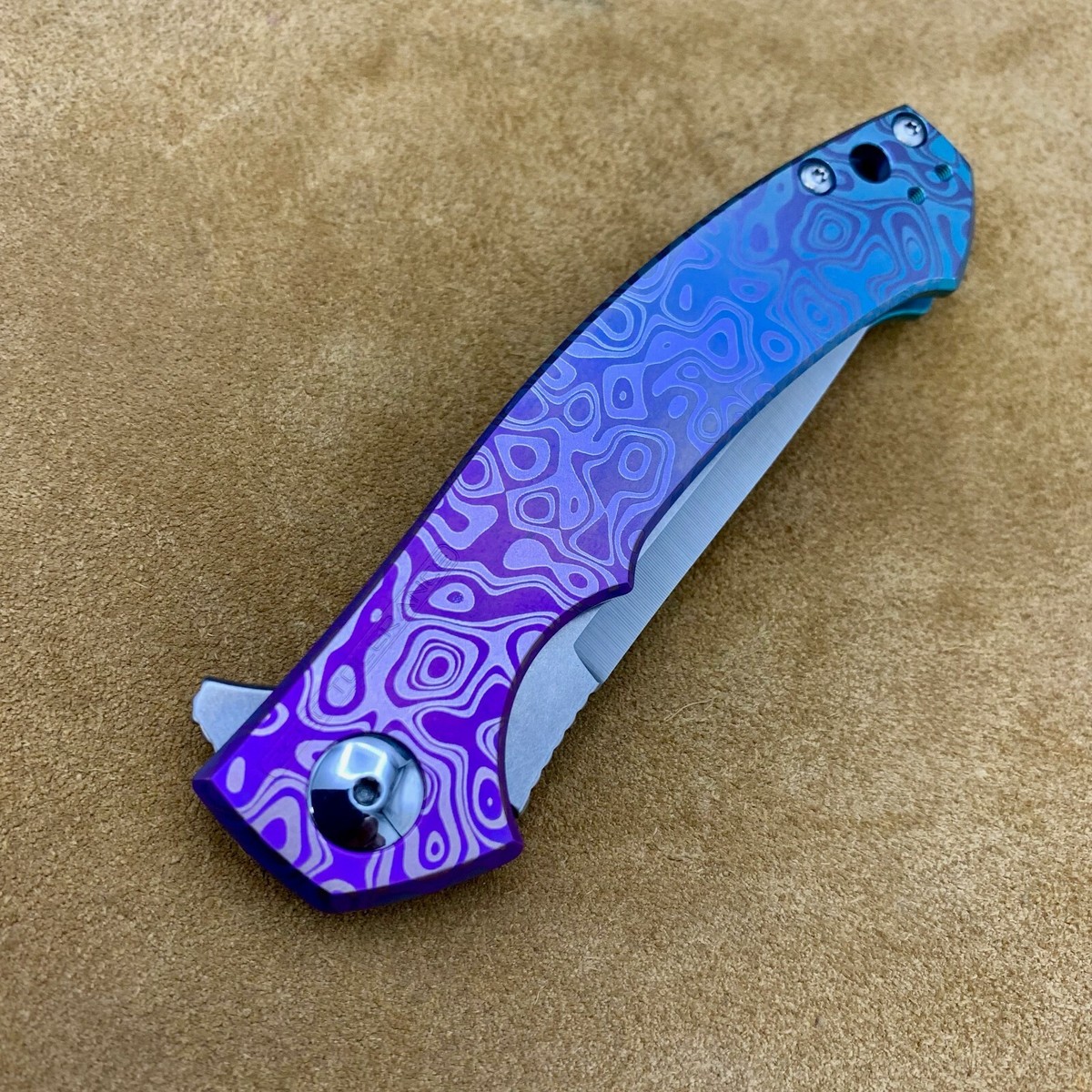 Zero Tolerance ZT 0450 Plain Edge Folder Pink to Green Flomascus