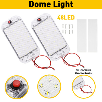 12V 48-LED Car Vehicle Interior Dome Roof Ceiling Reading Trunk Light Lamp White
