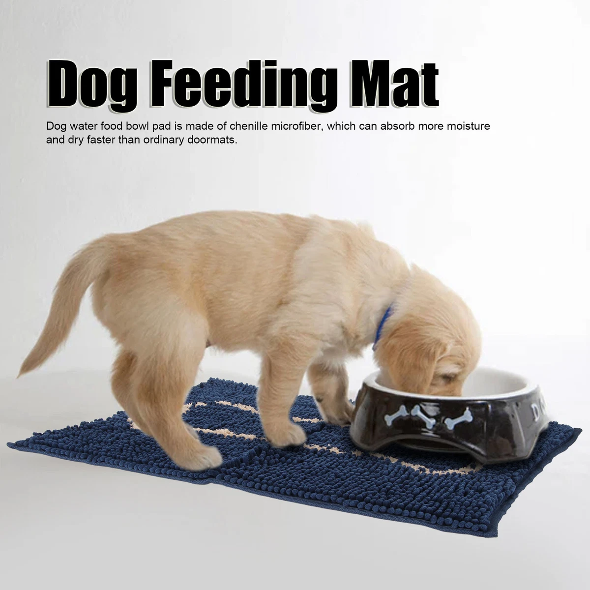 Water absorbent dog feeding deals mat