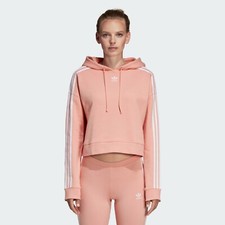 Adidas Originals Women's Trefoil Crop Hoodie Hooded Sweatshirt