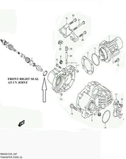 DIFFERENTIAL SEAL FRONT RIGHT CV AXLE TRANSFER SEAL for Suzuki SX4 AERIO LIANA